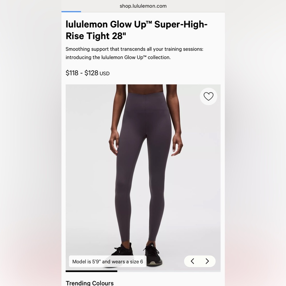 Lululemon Glow Up leggings